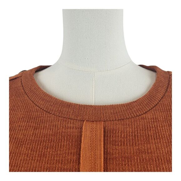 NEW POL Oversized Small Orange Sweater Multi Colored Striped Long Sleeves BOHO - Picture 6 of 14